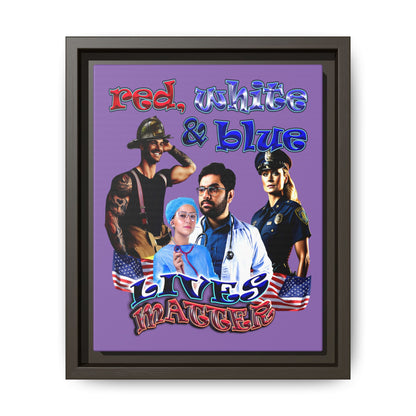 rw&b lives matter - framed canvas art (light purple)