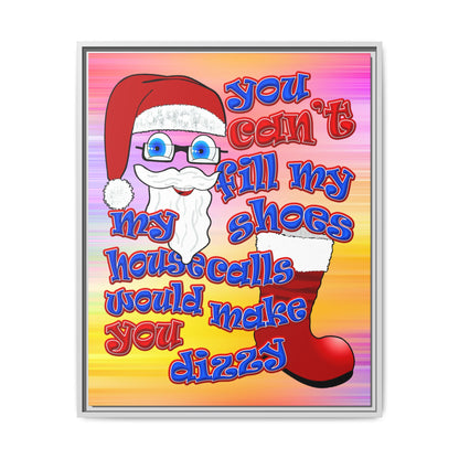 santa's shoes - framed canvas art (color blur)