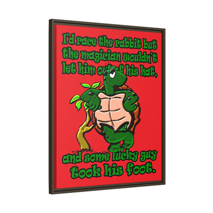 turtle race - framed canvas art (red)