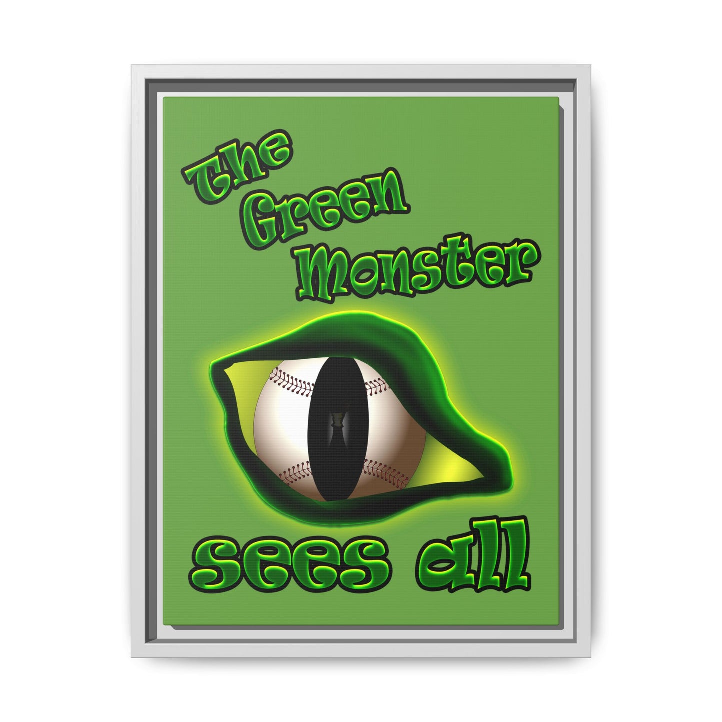 green monster - framed canvas art (green)