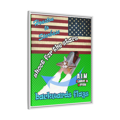 shoot for the stars - framed canvas art (logo green)