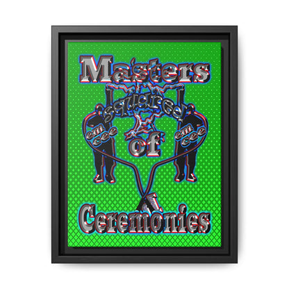 em cee squared - framed canvas art (logo green)