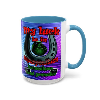 my luck - Accent Mug (purple wave)