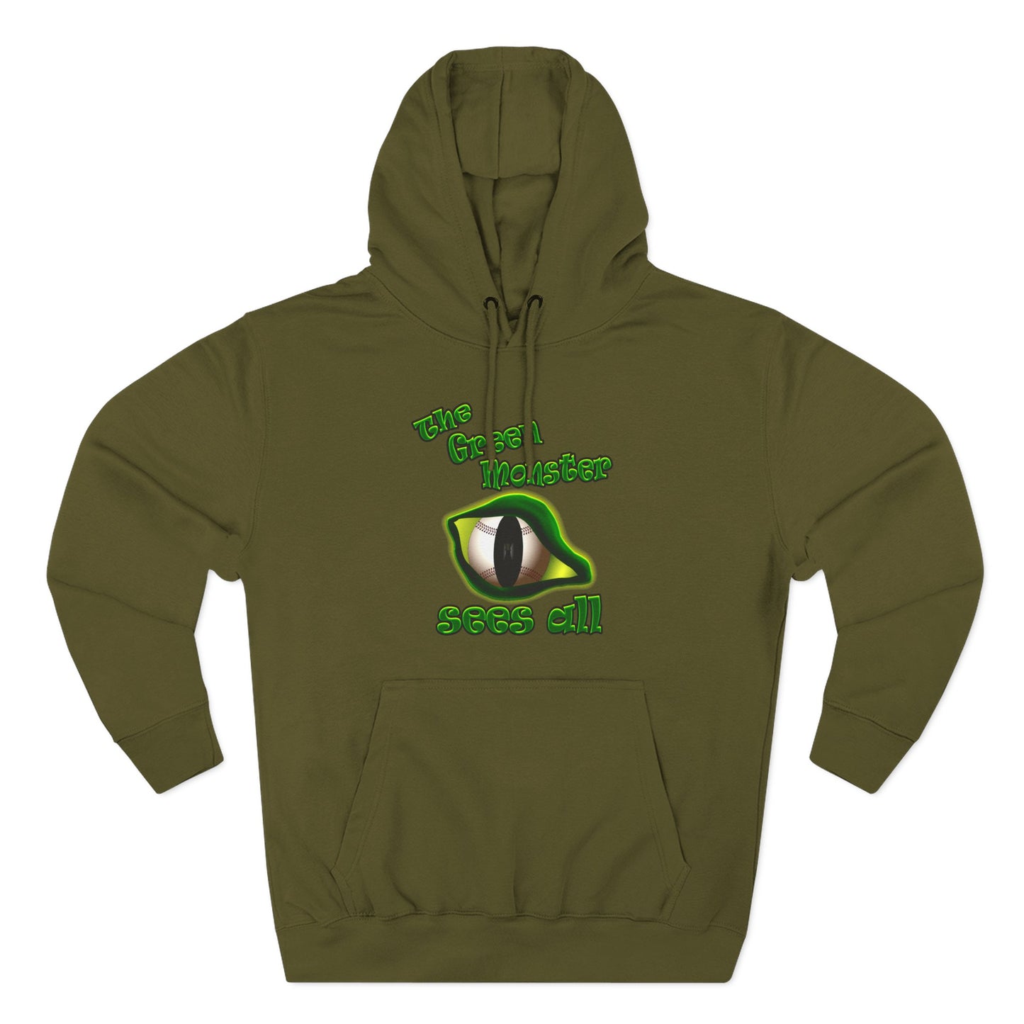 green monster - Three-Panel Fleece Hoodie