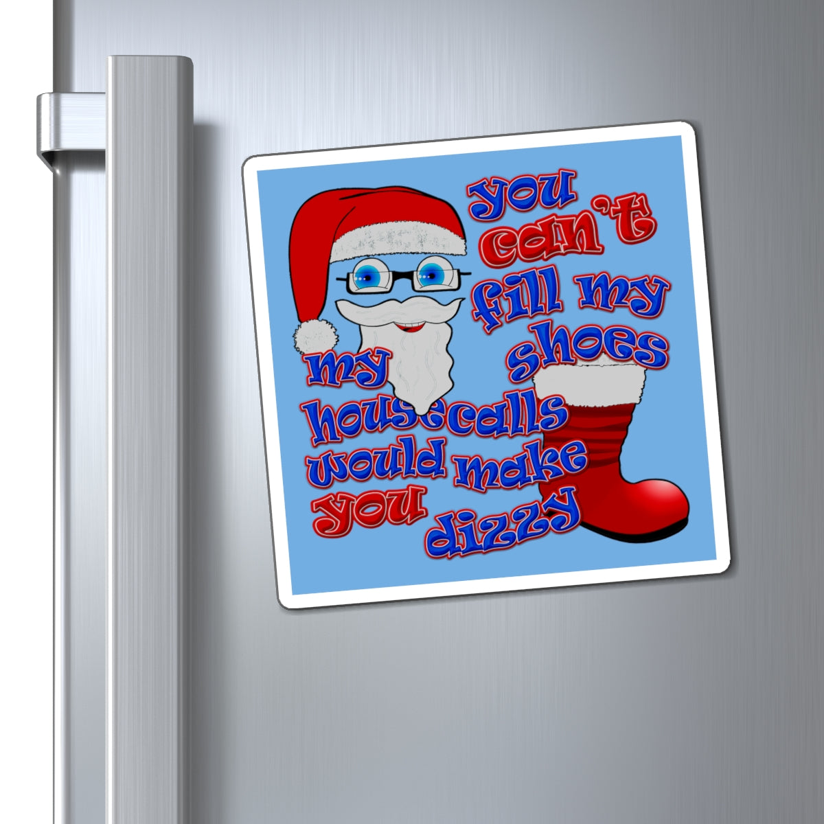santa's shoes - Magnets - (light blue)