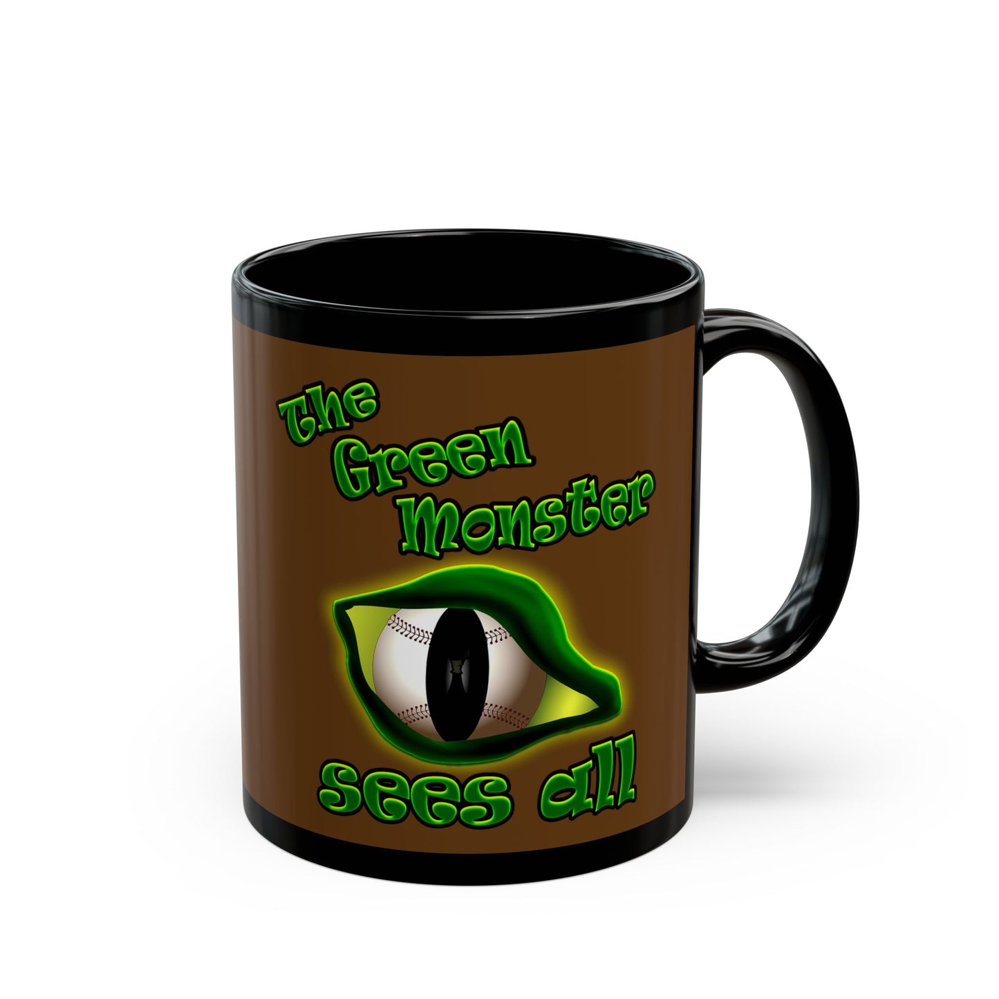 green monster - Black Mug (brown)