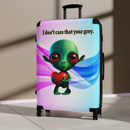 I don't care that your grey - Suitcase (light blue-pink wave)