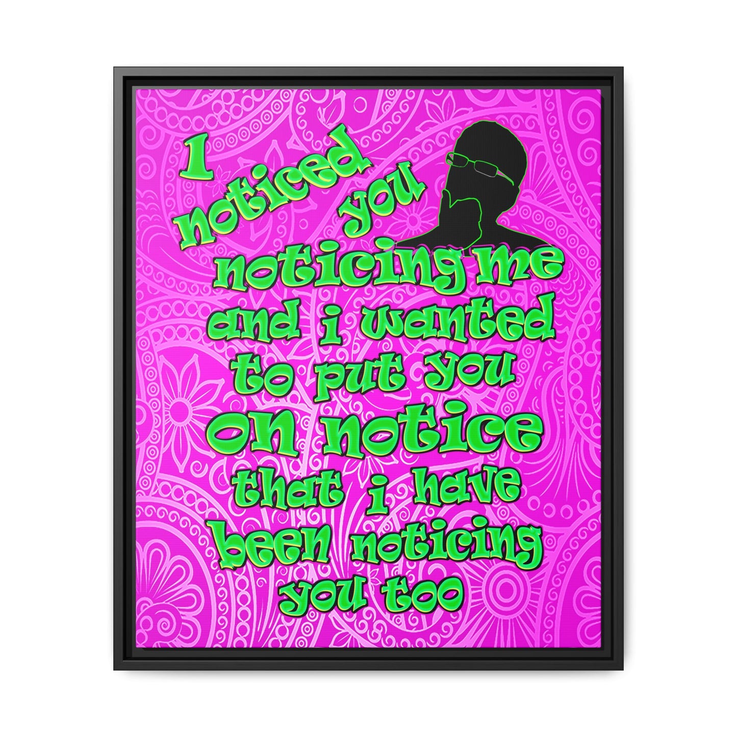 noticed you noticing - framed canvas art (pink swirl)