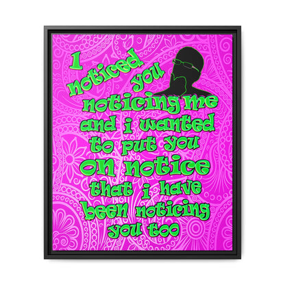 noticed you noticing - framed canvas art (pink swirl)