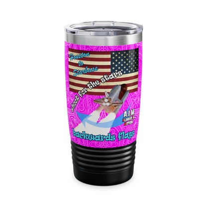 shoot for the stars - Ringneck Tumbler, 20oz (pink swirl)