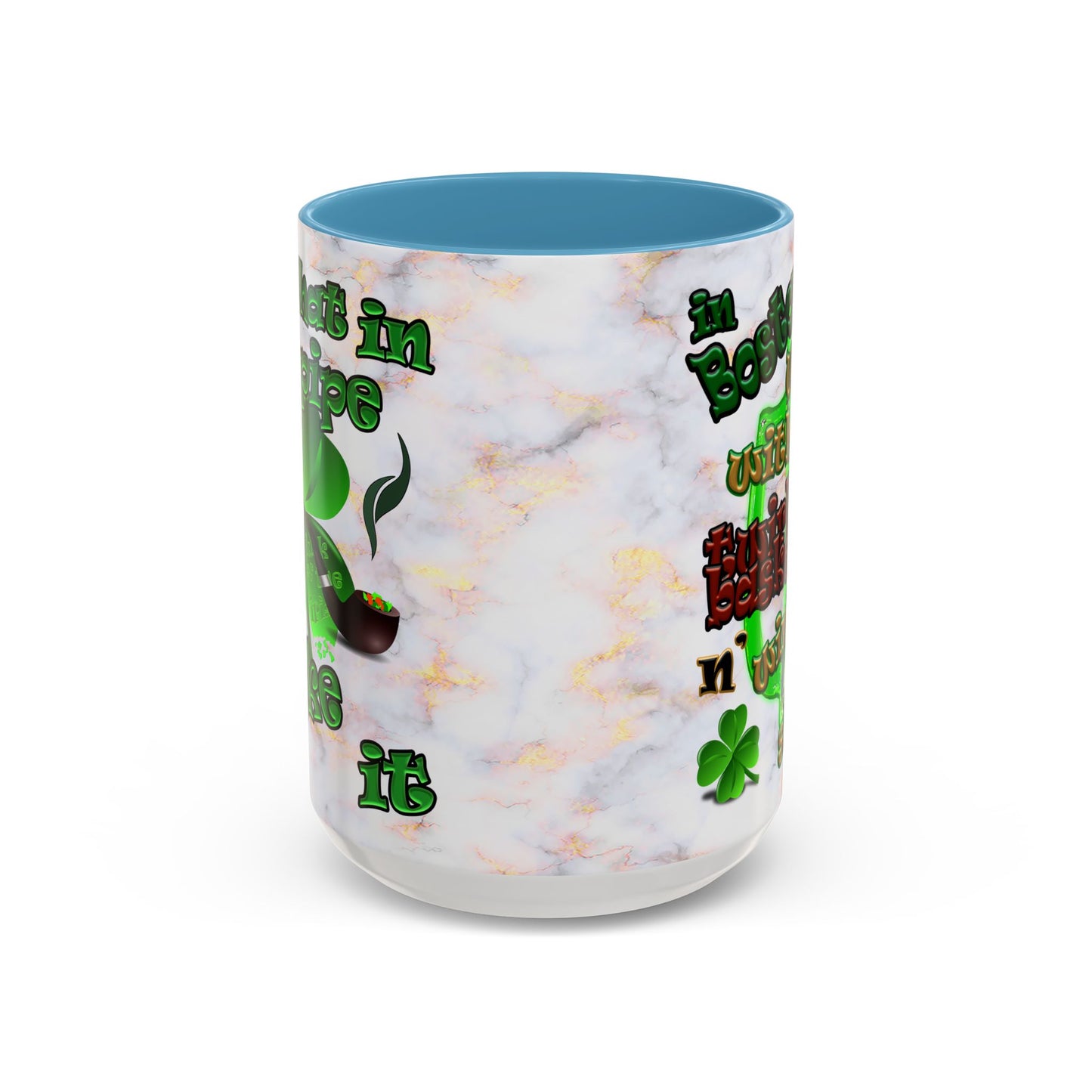 celtics logo - Accent Mug (white marble)