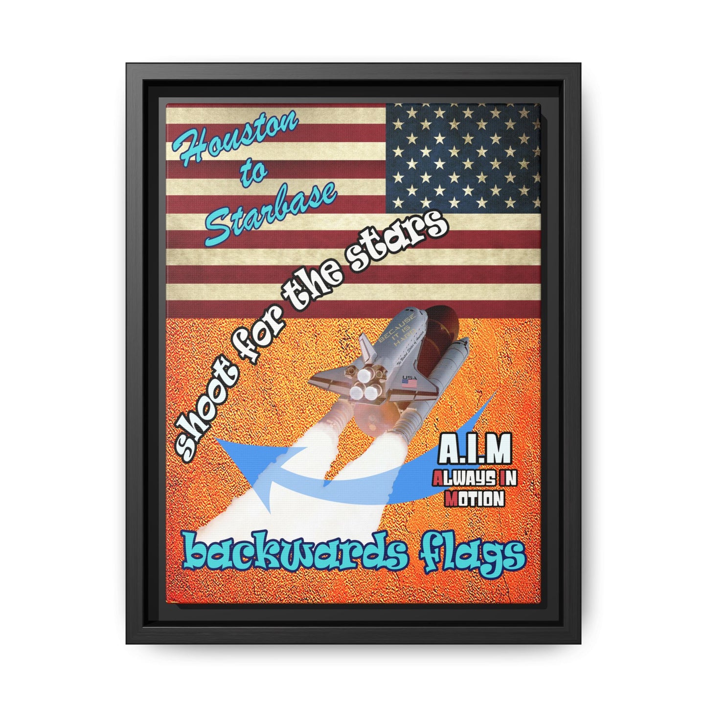 shoot for the stars - framed canvas art (burnt orange)