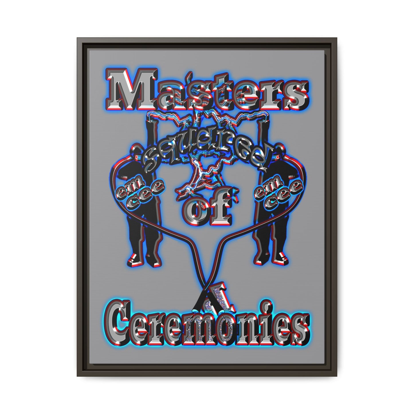 em cee squared - framed canvas art (grey)