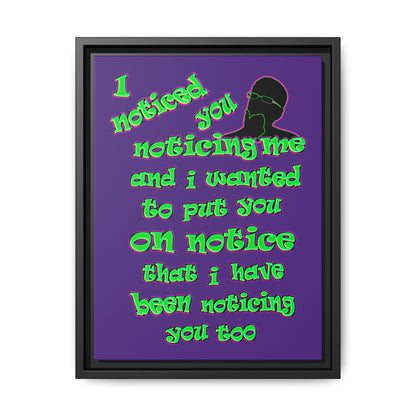 noticed you noticing - framed canvas art (purple)
