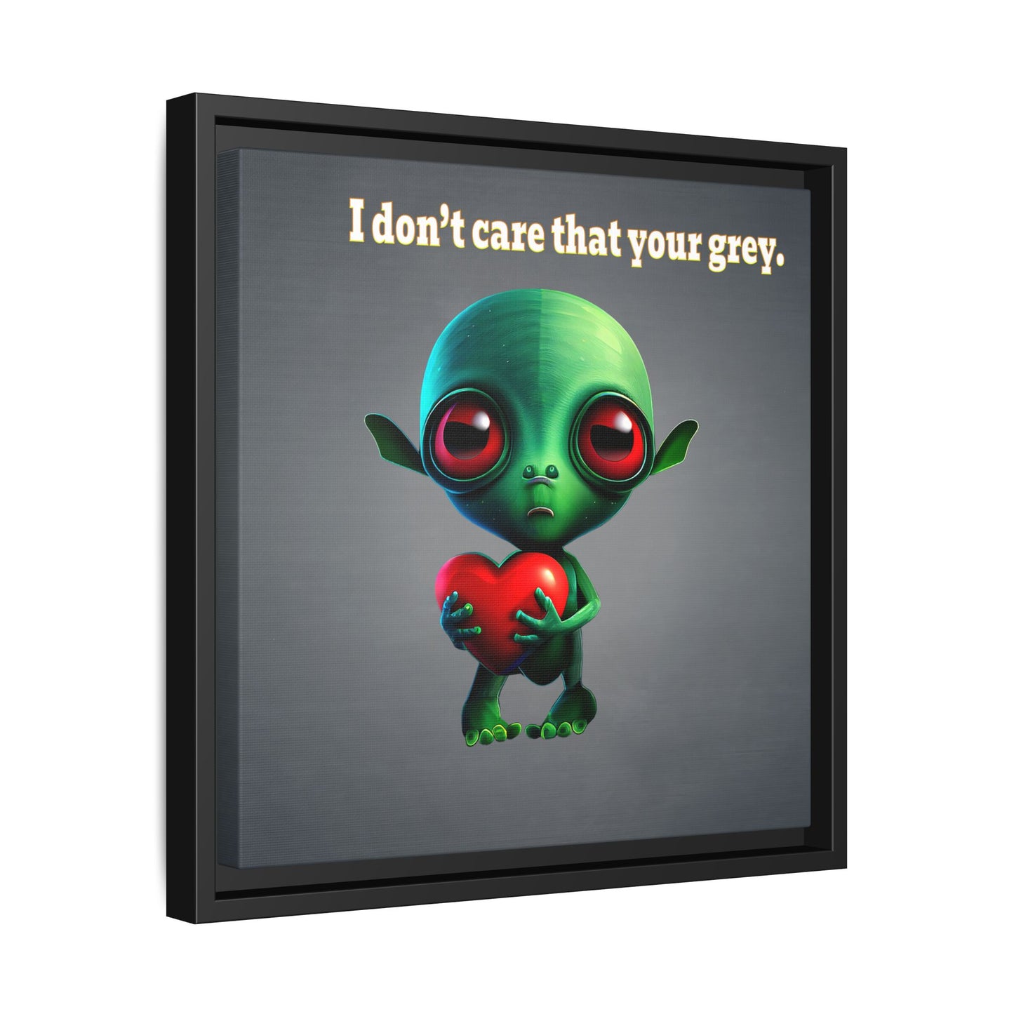 I don't care that your grey - framed canvas art (grey-light grey)