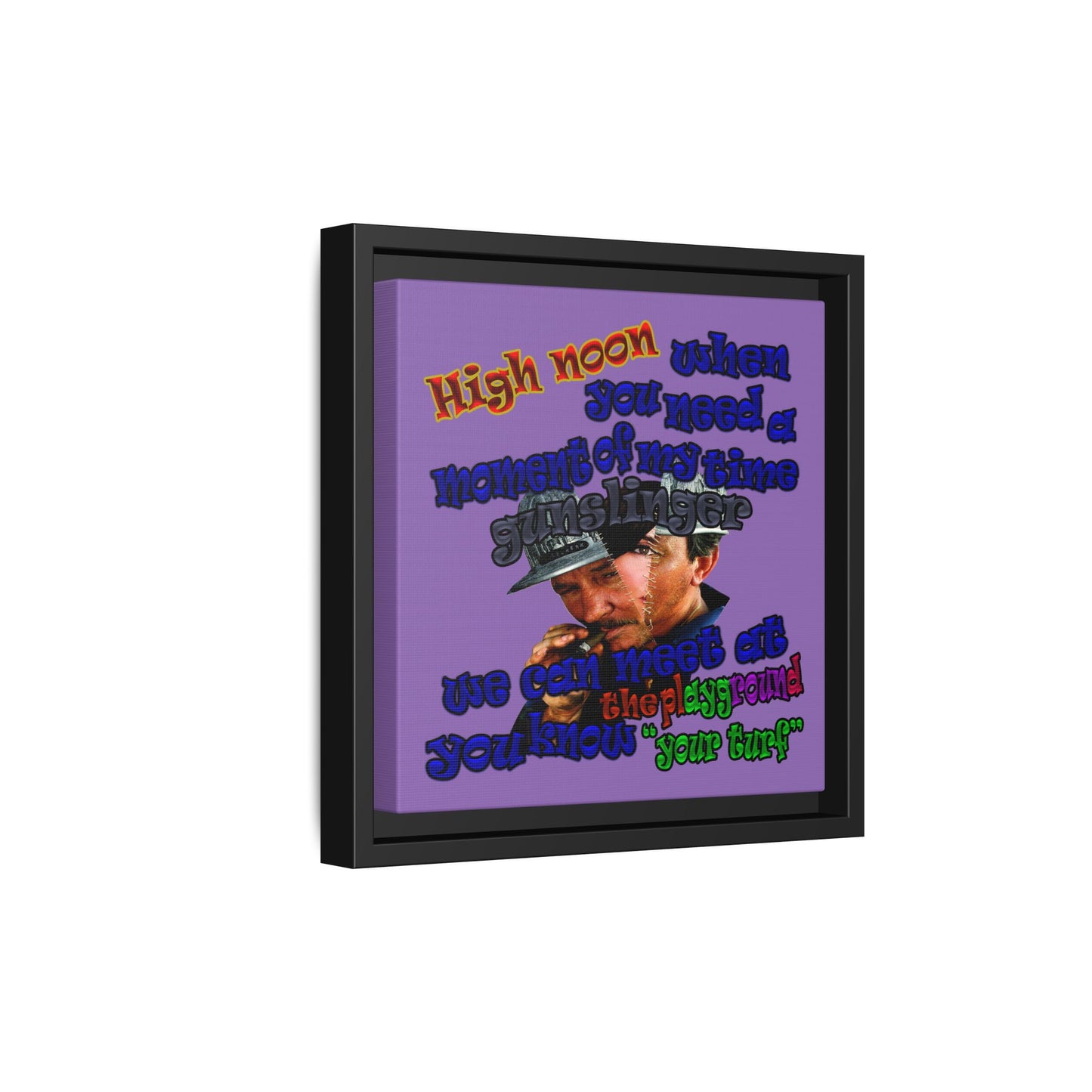 high noon - framed canvas art (light purple)