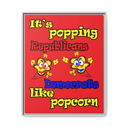 popping like popcorn - framed canvas art (red)