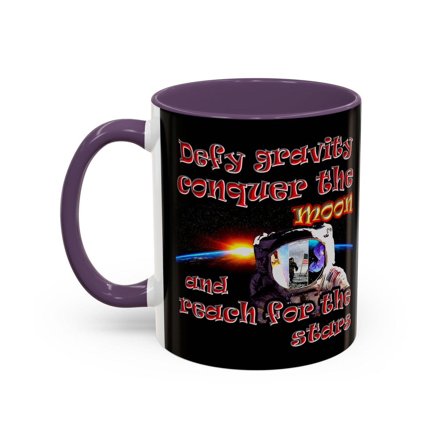 defy conquer reach - Accent Mug (black)