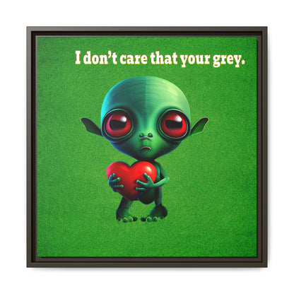 I don't care that your grey - framed canvas art (green turf)