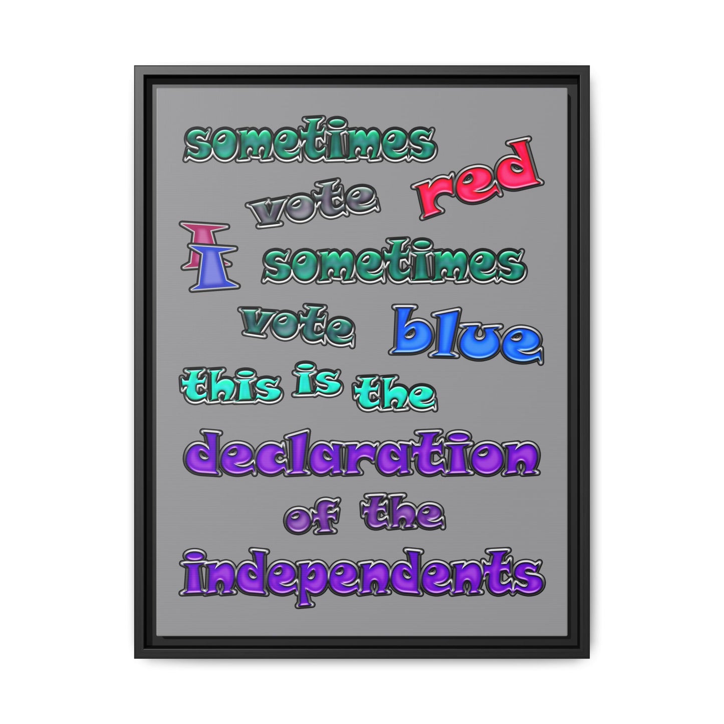 declaration of the independents - framed canvas art (grey)