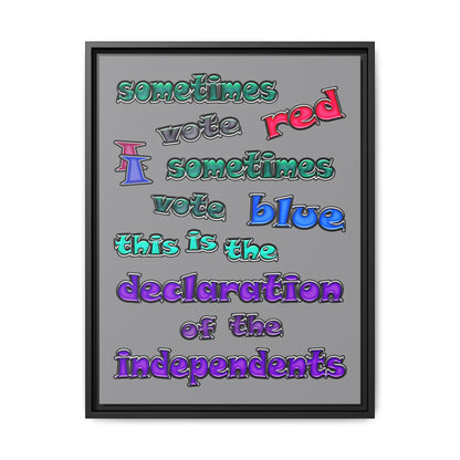 declaration of the independents - framed canvas art (grey)