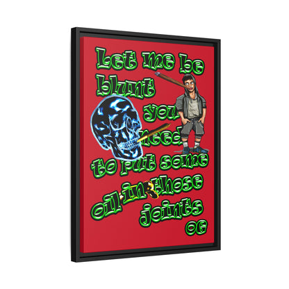 og - framed canvas art (dark red)