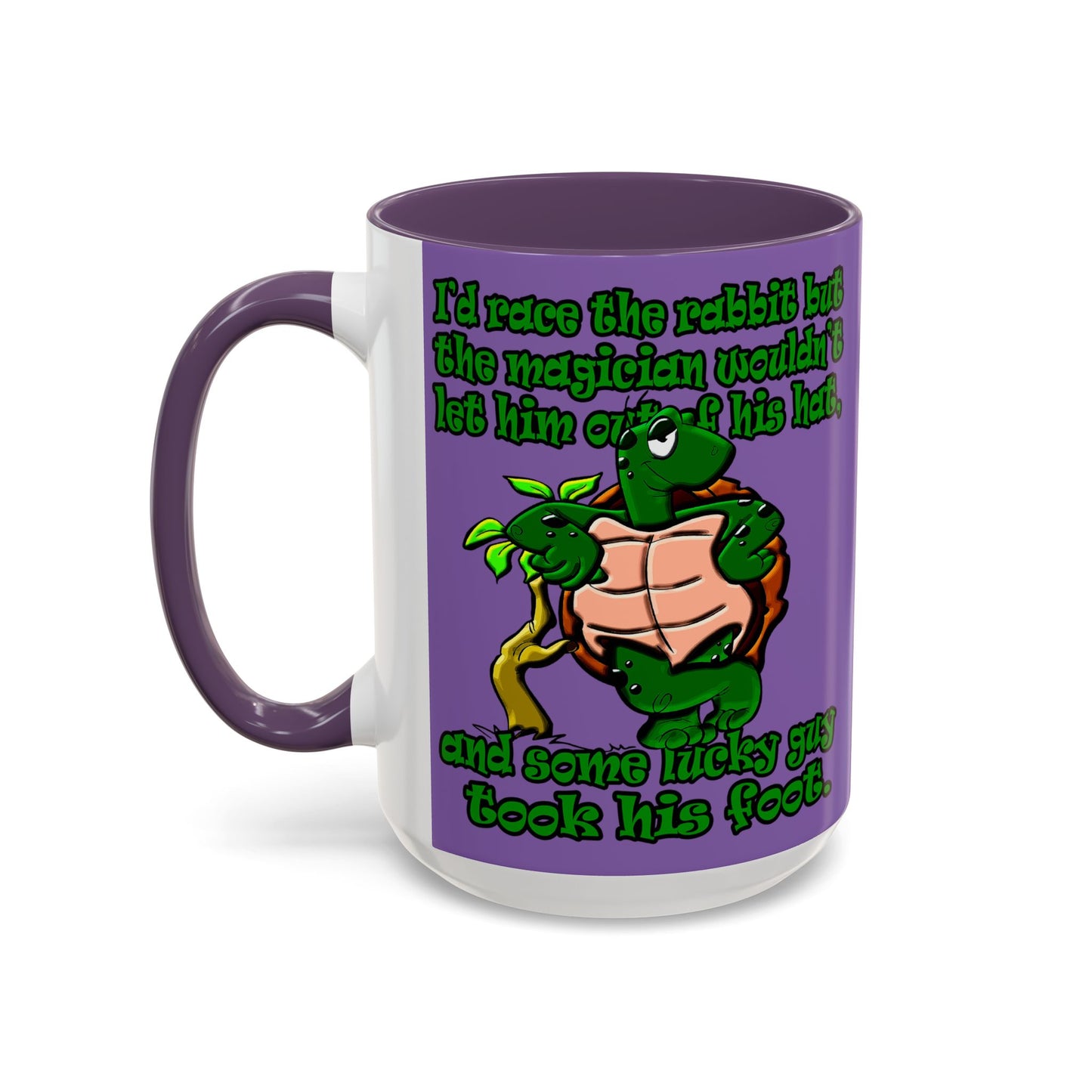 turtle race - Accent Mug (light purple)