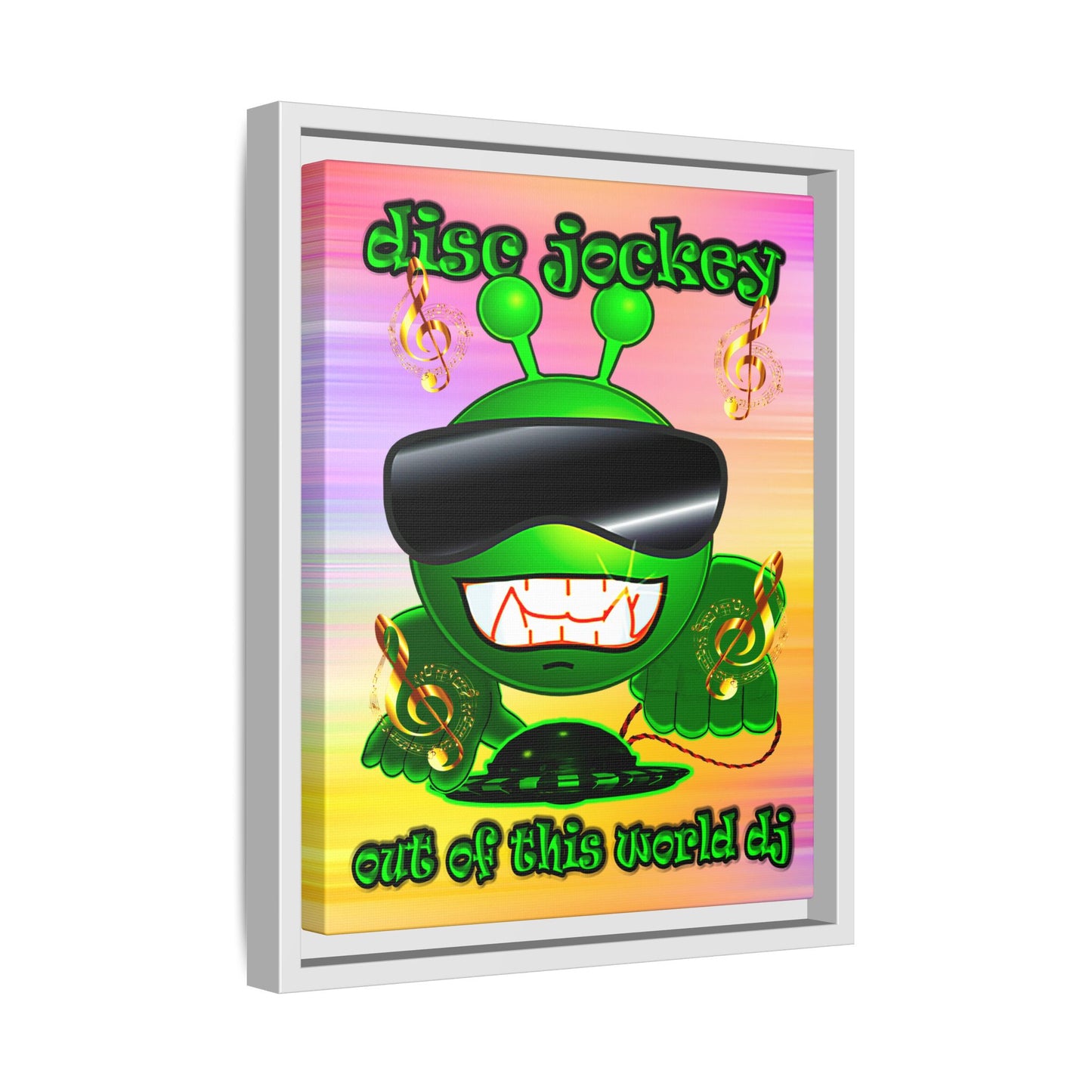 disc jockey - framed canvas art (color blur)