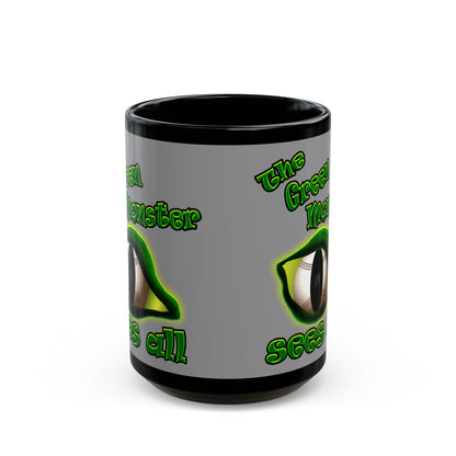 green monster - Black Mug (grey)