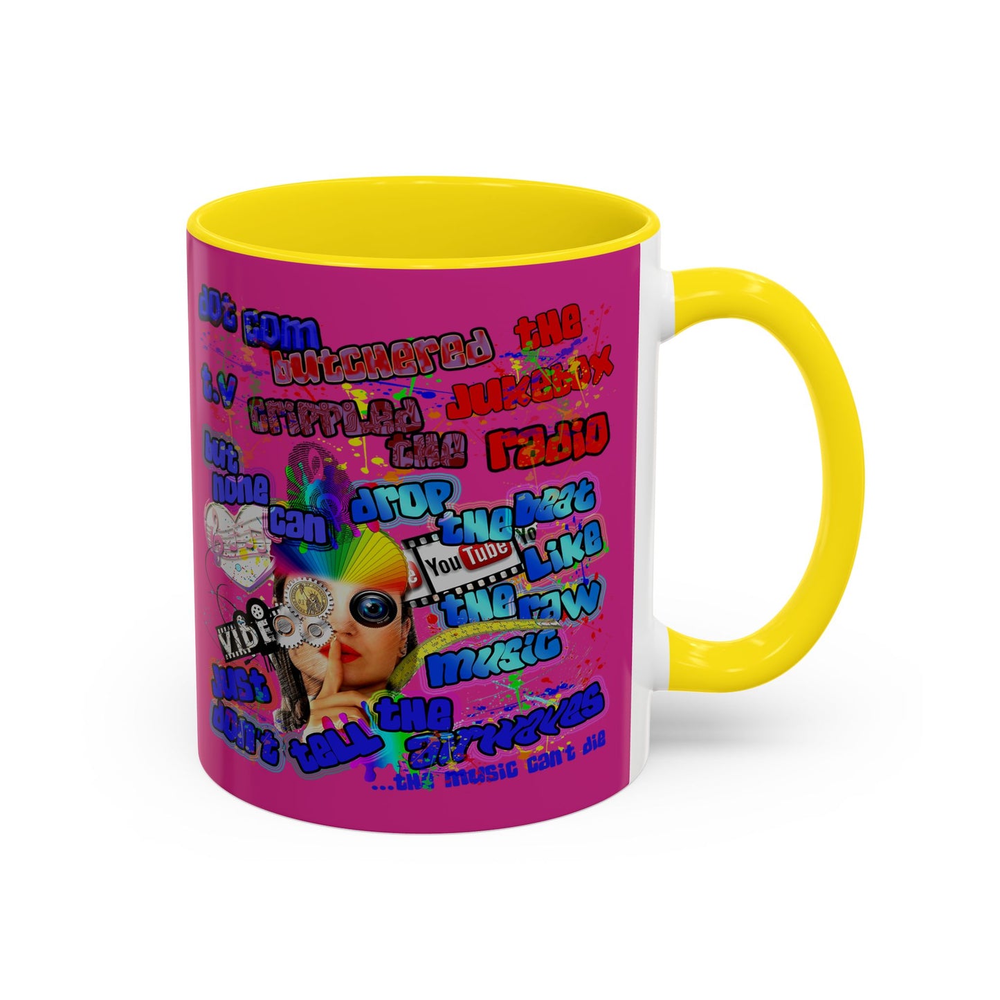 drop the beat - Accent Mug (pink)