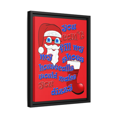 santa's shoes - framed canvas art (red)