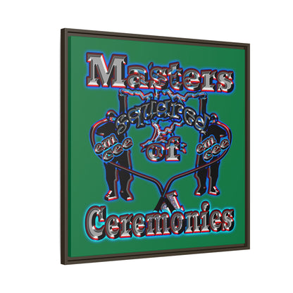 em cee squared - framed canvas art (dark green)