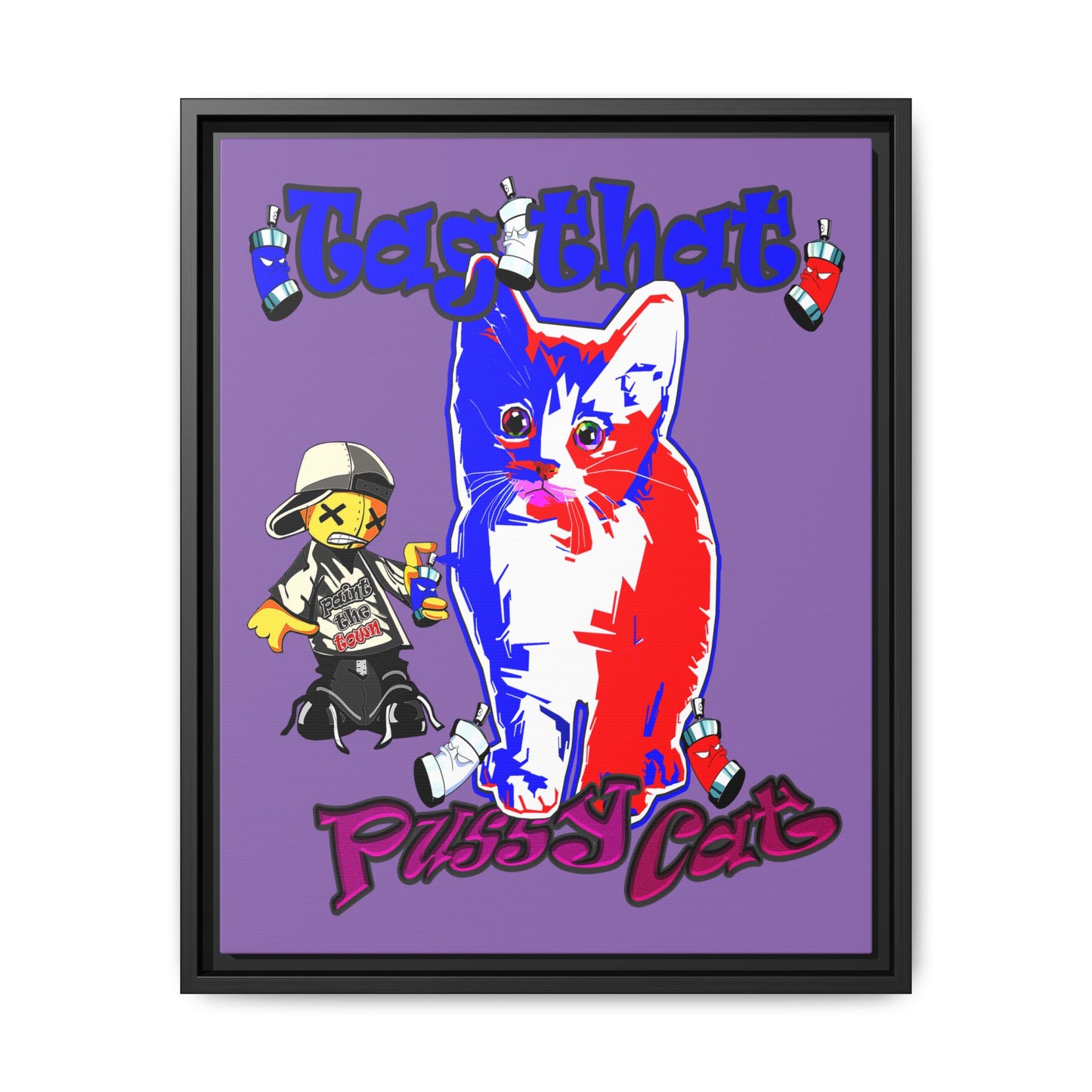 tag that - framed canvas art (light purple)