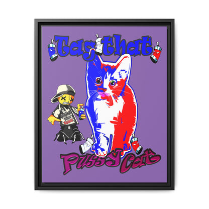tag that - framed canvas art (light purple)