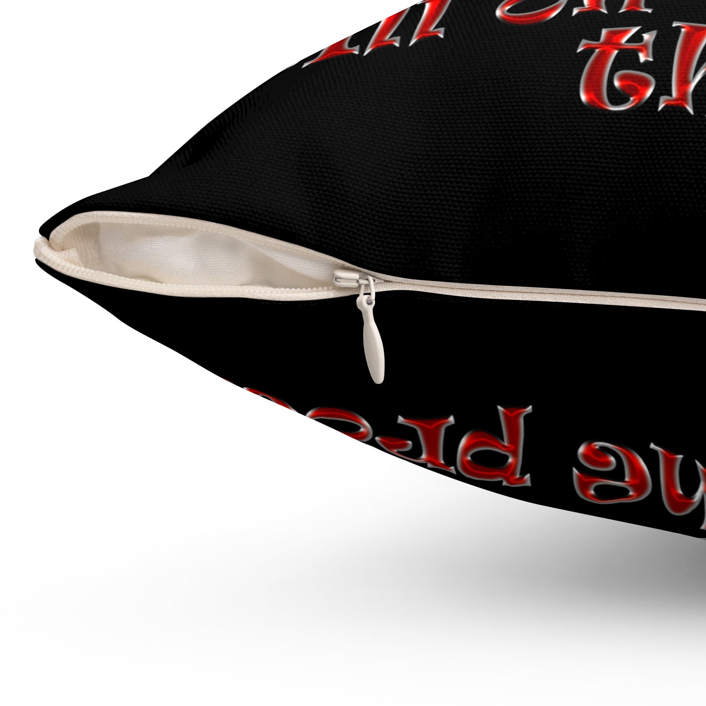 schrodinger's cat - Spun Polyester Square Pillow - (black)