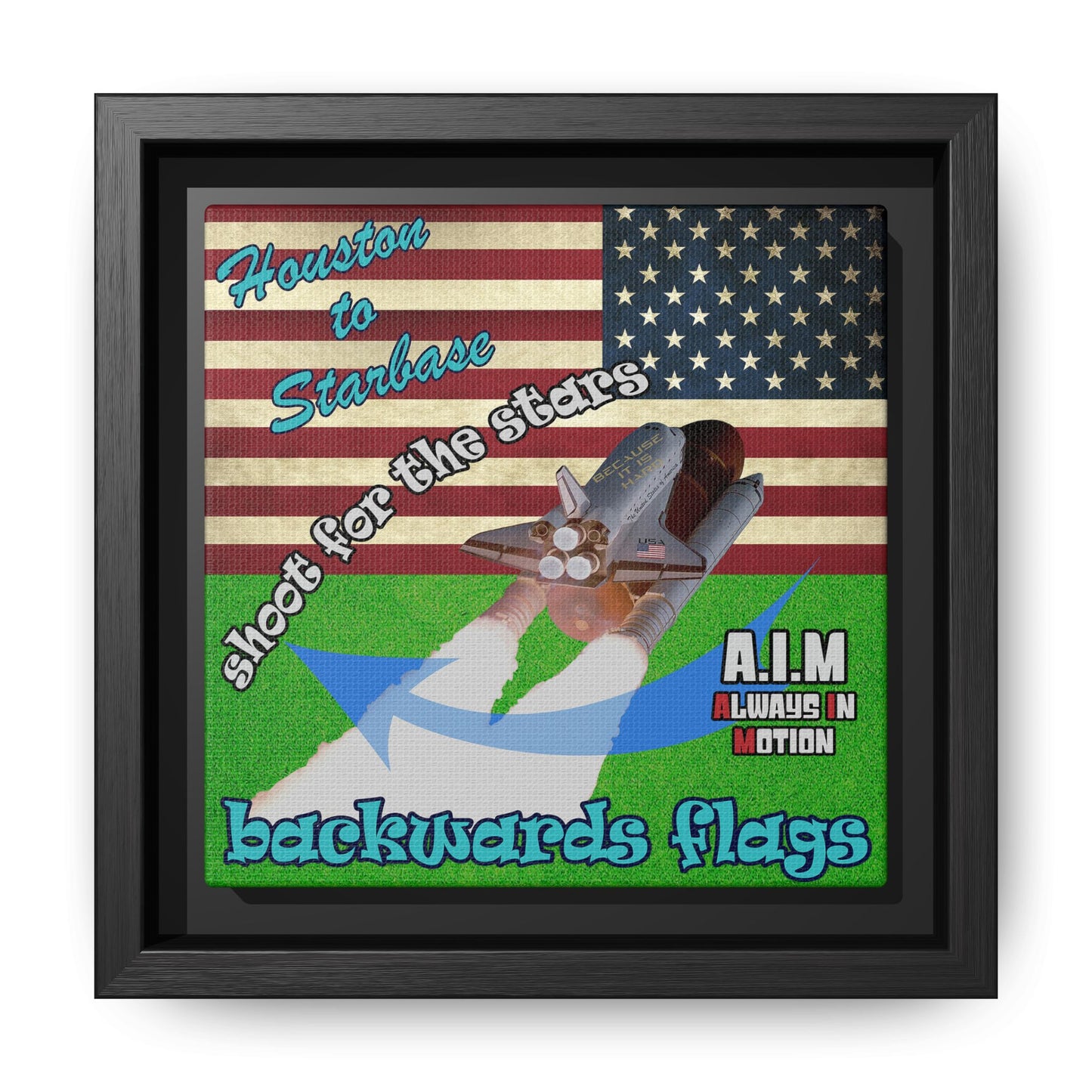 shoot for the stars - framed canvas art (green turf)