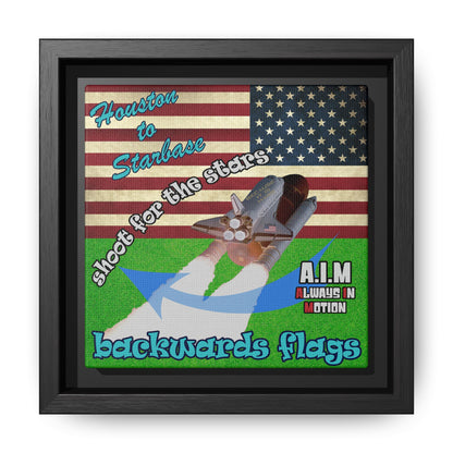 shoot for the stars - framed canvas art (green turf)