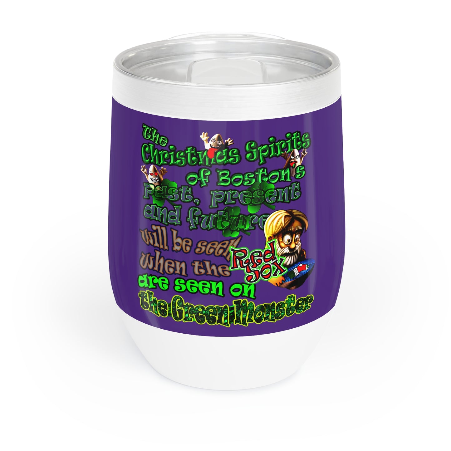 christmas spirits of boston - Chill Wine Tumbler (purple)