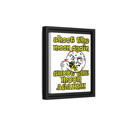 shoot the moon again - framed canvas art (white)