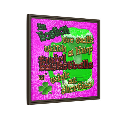 celtics logo - framed canvas art (pink swirl)