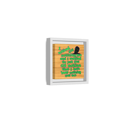 noticed you noticing - framed canvas art (butterscotch wood finish)