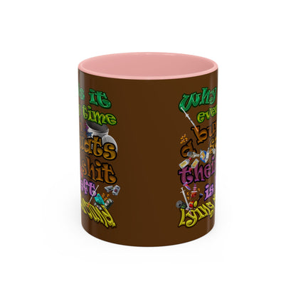 the bum's shit - Accent Mug (brown)
