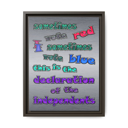 declaration of the independents - framed canvas art (brushed nickel)