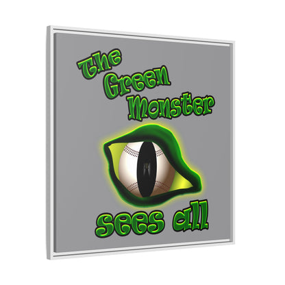 green monster - framed canvas art (grey)