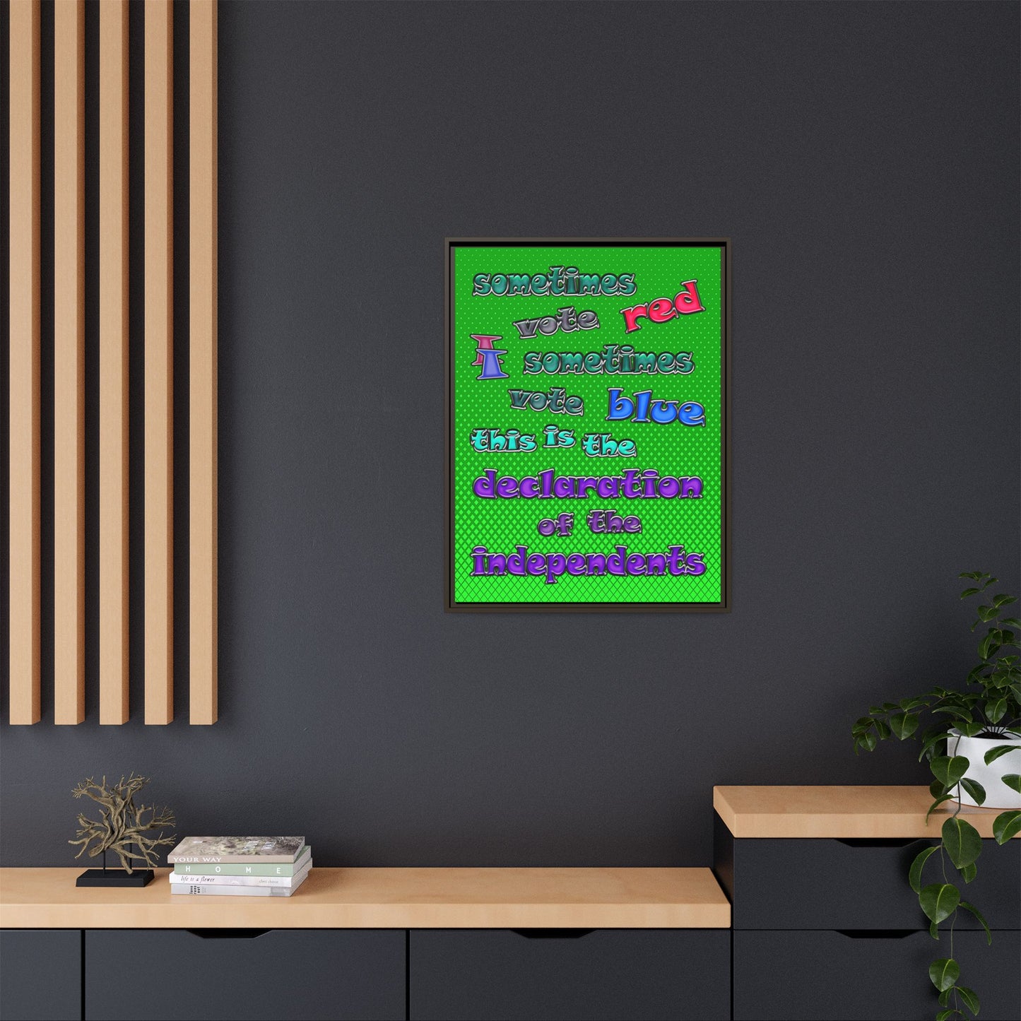 declaration of the independents - framed canvas art (logo green)