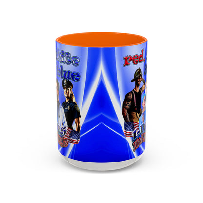 rw&b lives matter - Accent Mug (blue-white wave)