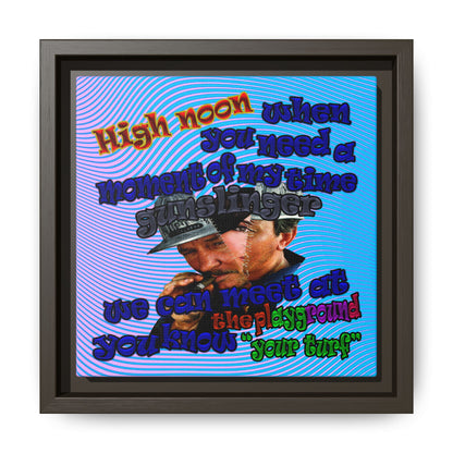 high noon - framed canvas art (light blue-purple wave)