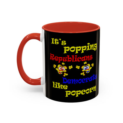 popping like popcorn - Accent Mug (black)