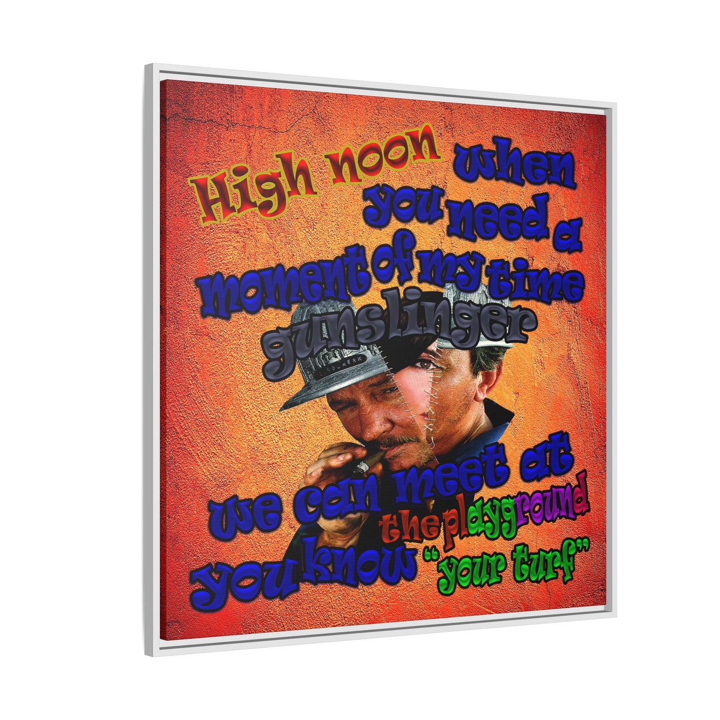 high noon - framed canvas art (burnt orange)