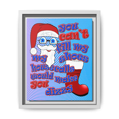 santa's shoes - framed canvas art (light blue-purple wave)